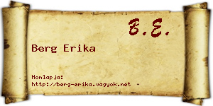 Berg Erika névjegykártya